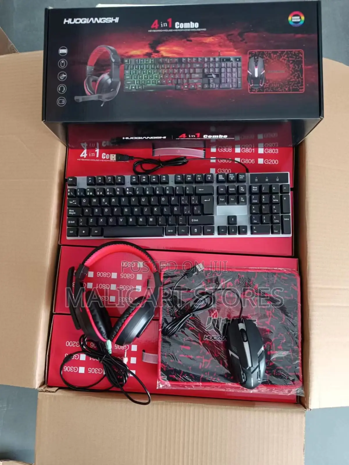 Huoqiangshi G200 4 in 1 Gaming Keyboard Mouse Pad Headphone RGB Light
