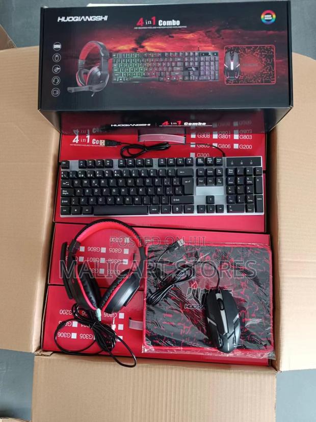 Huoqiangshi G200 4 in 1 Gaming Keyboard Mouse Pad Headphone RGB Light