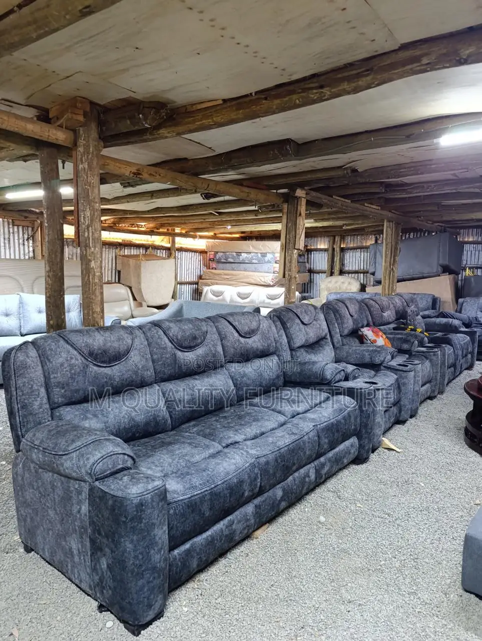 Luxury Velvet Semi Recliner Sofa