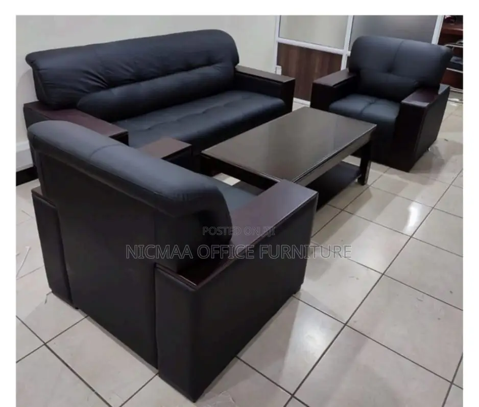 5-Seater Waiting Sofa Leather