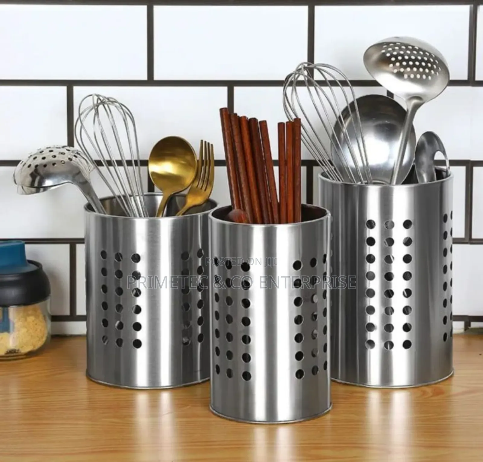 Stainless Steel Cutlery Holder.