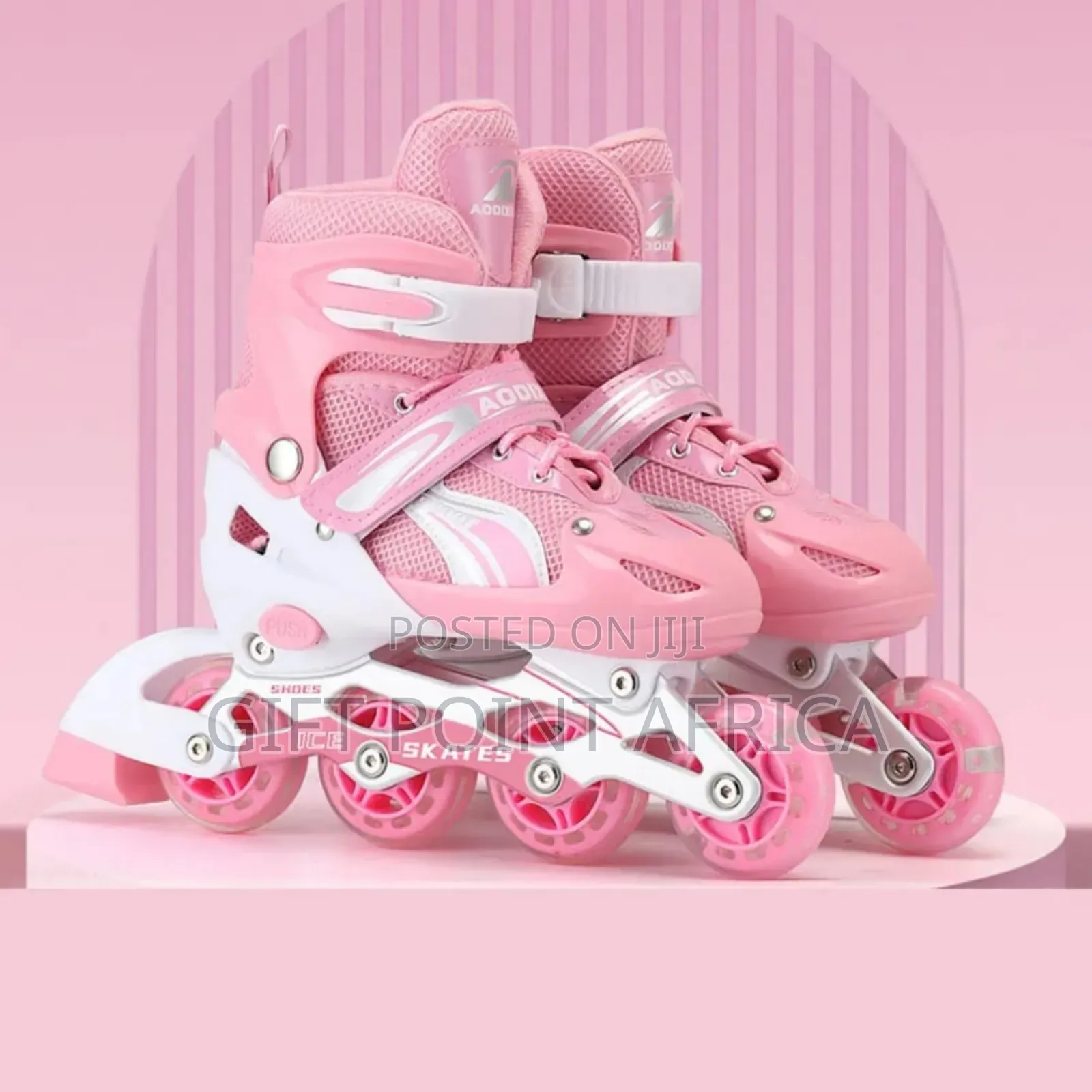 Pink Adjustable Roller Skates For Kids
