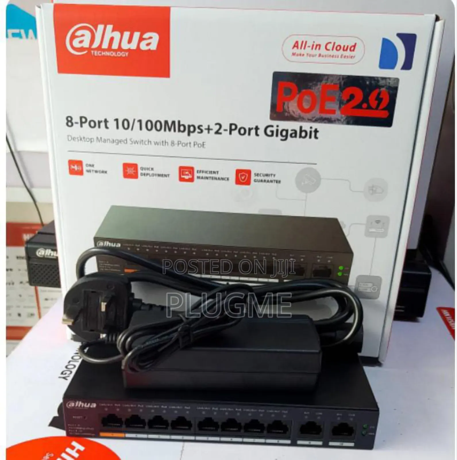 Dahua Dh-Pfs3010-8gt-96-V2 10-Port Ip CCTV Switch 8-Port Poe.