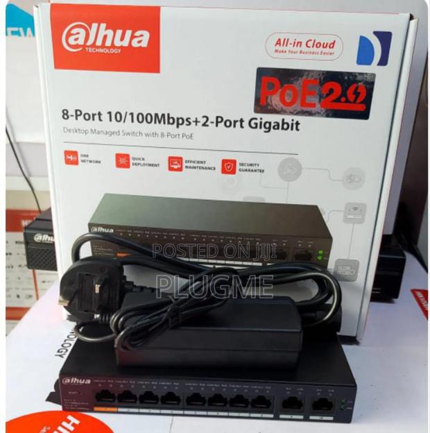Dahua Dh-Pfs3010-8gt-96-V2 10-Port Ip CCTV Switch 8-Port Poe.