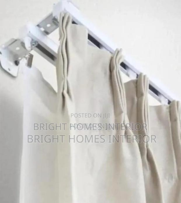 Single Straight Curtain Rail With Improvised Double Bracket - main view