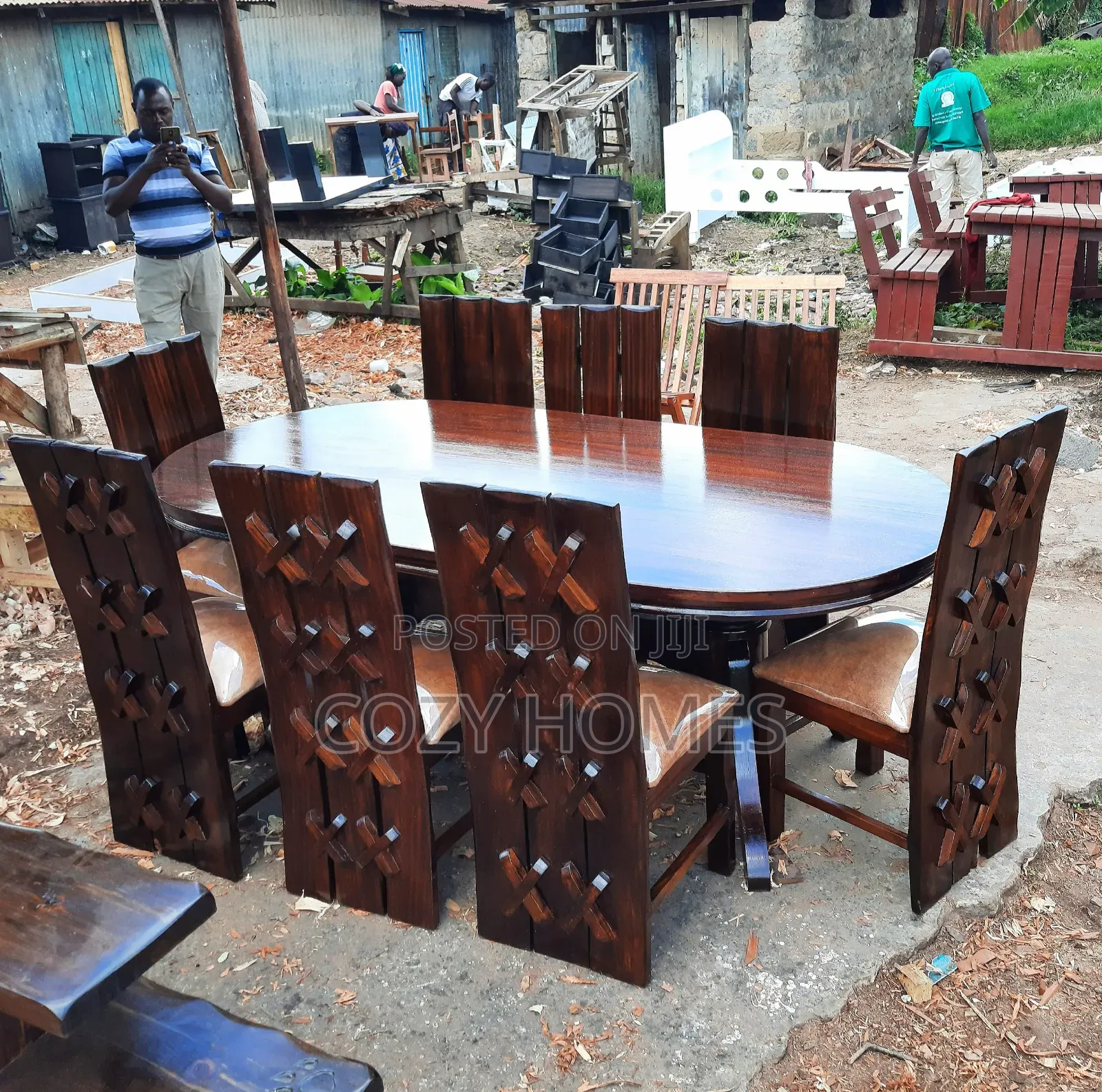 Dining Set a Robust All Wooden Dining Set 8 Seats