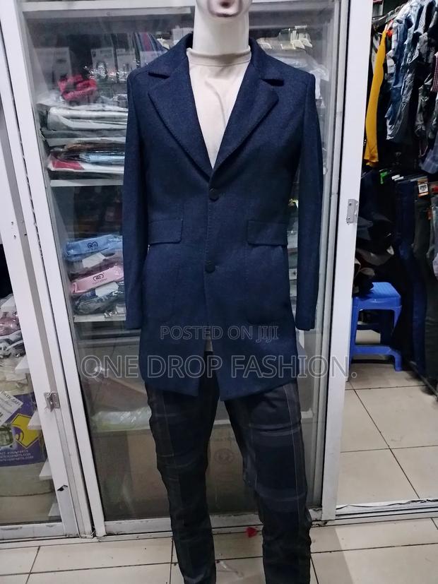 Men Warm Trench Coat With Side Pockets