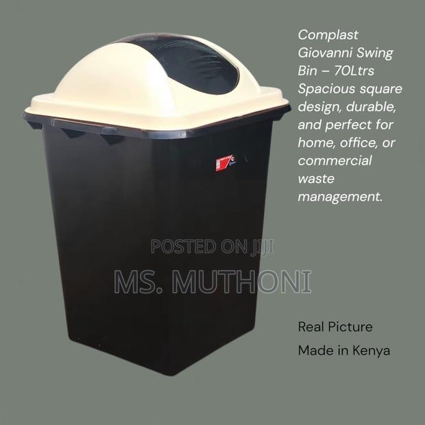 Black Compast Giovanni 70ltrs Swing Bin - main view