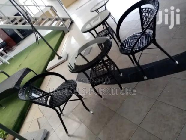 Black Rattan Balcony Set