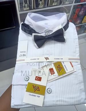 Kids White Taxedo Shirts