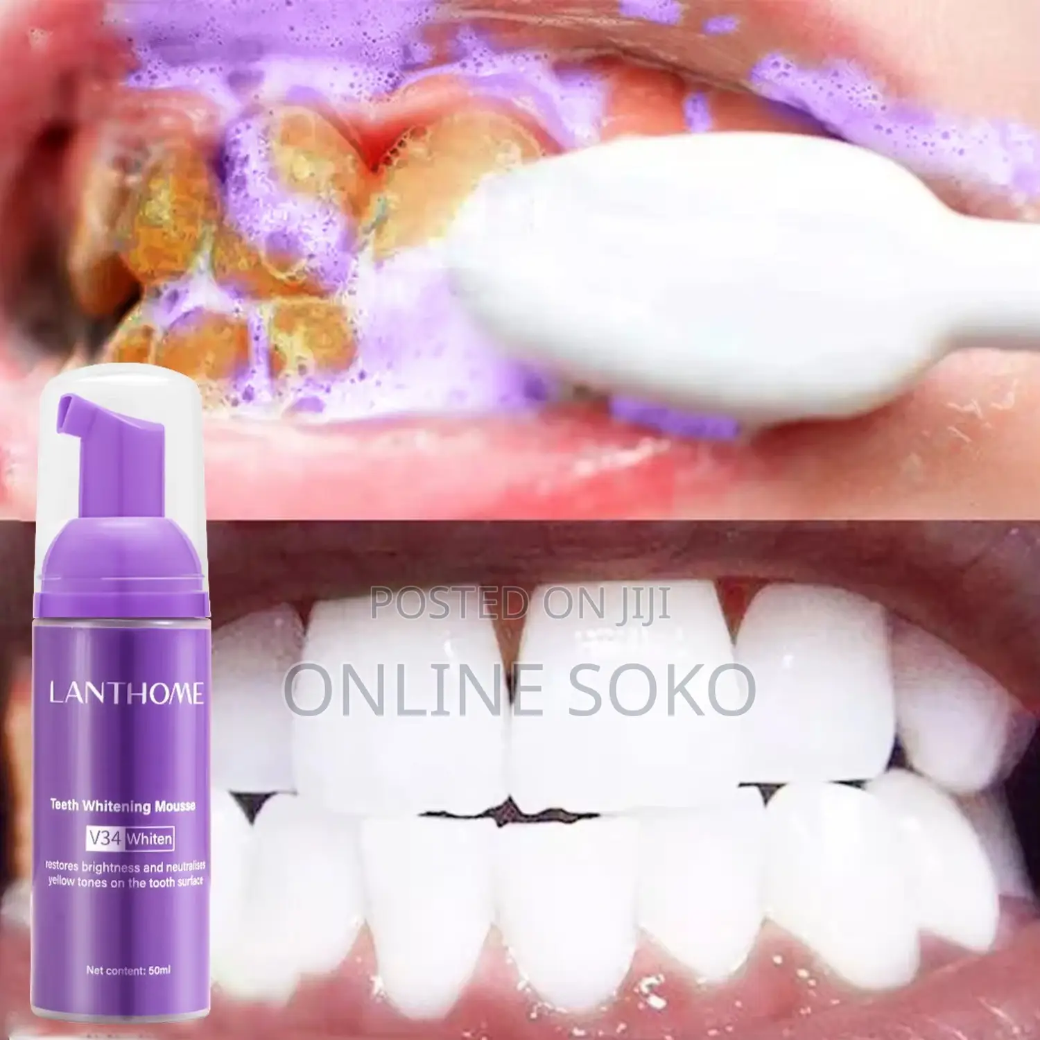 Teeth Whitening Mousse – 50ml Stain Remover Foam for Yellow Teeth