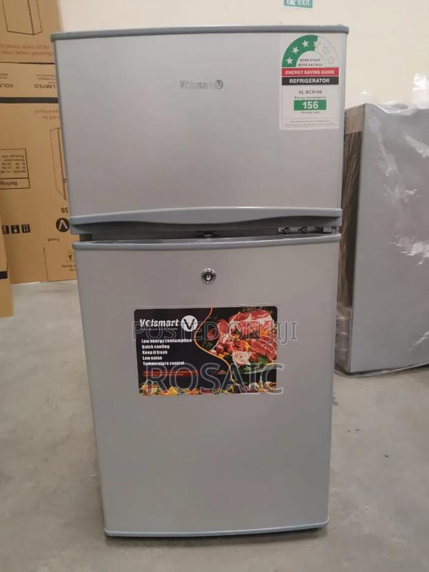 Silver Volsmart 108litres Double Door Refrigerator