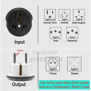 Universal Eu Plug European Travel Wall Power Adapter Outlet