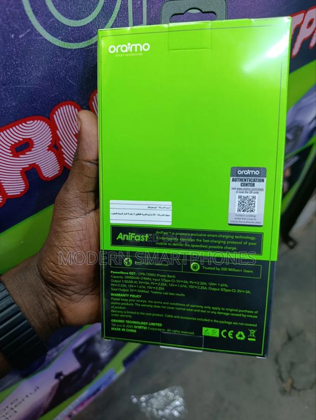 Oraimo 20000mah 22.5w Fast Charging Powerbank - thumbnail 2