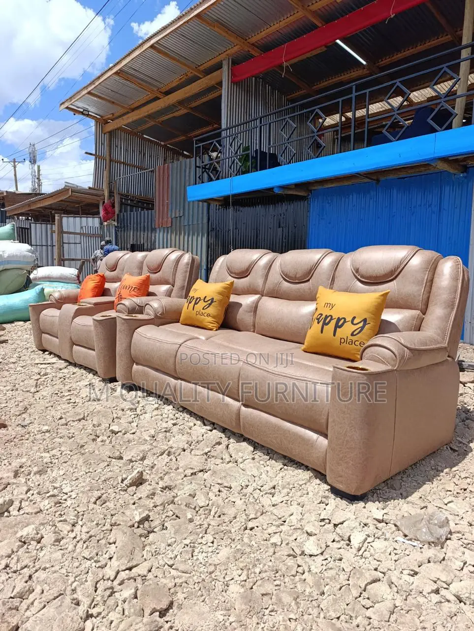 Extra Padded Semi Recliner Sofa