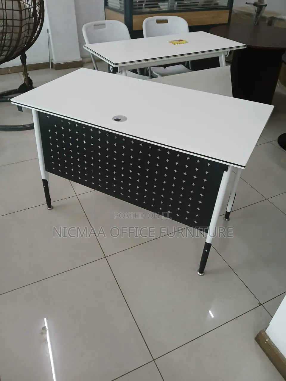 White Minimalistic Modern Conference Desk