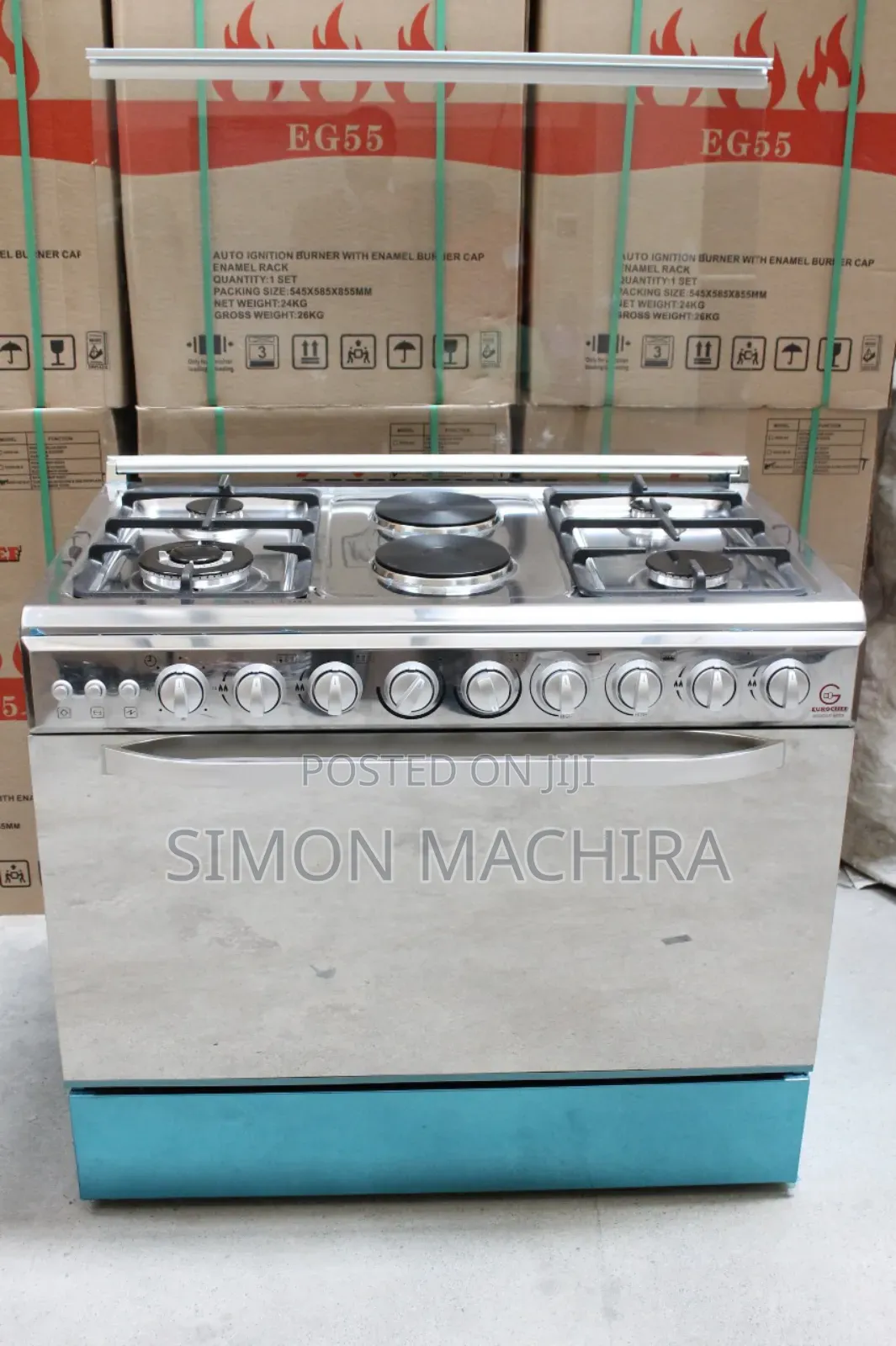 60*90 Eurochef 4+2 Standing Cooker