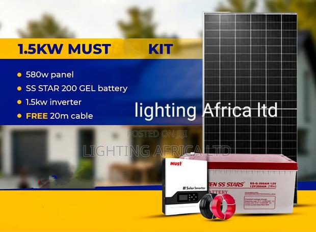 Home Solar Package 1.5kva Kit - (2)580w Solar - 200ah Gel Battery - main view