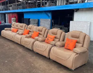 Rustic Brown Semi Recliner Sofa