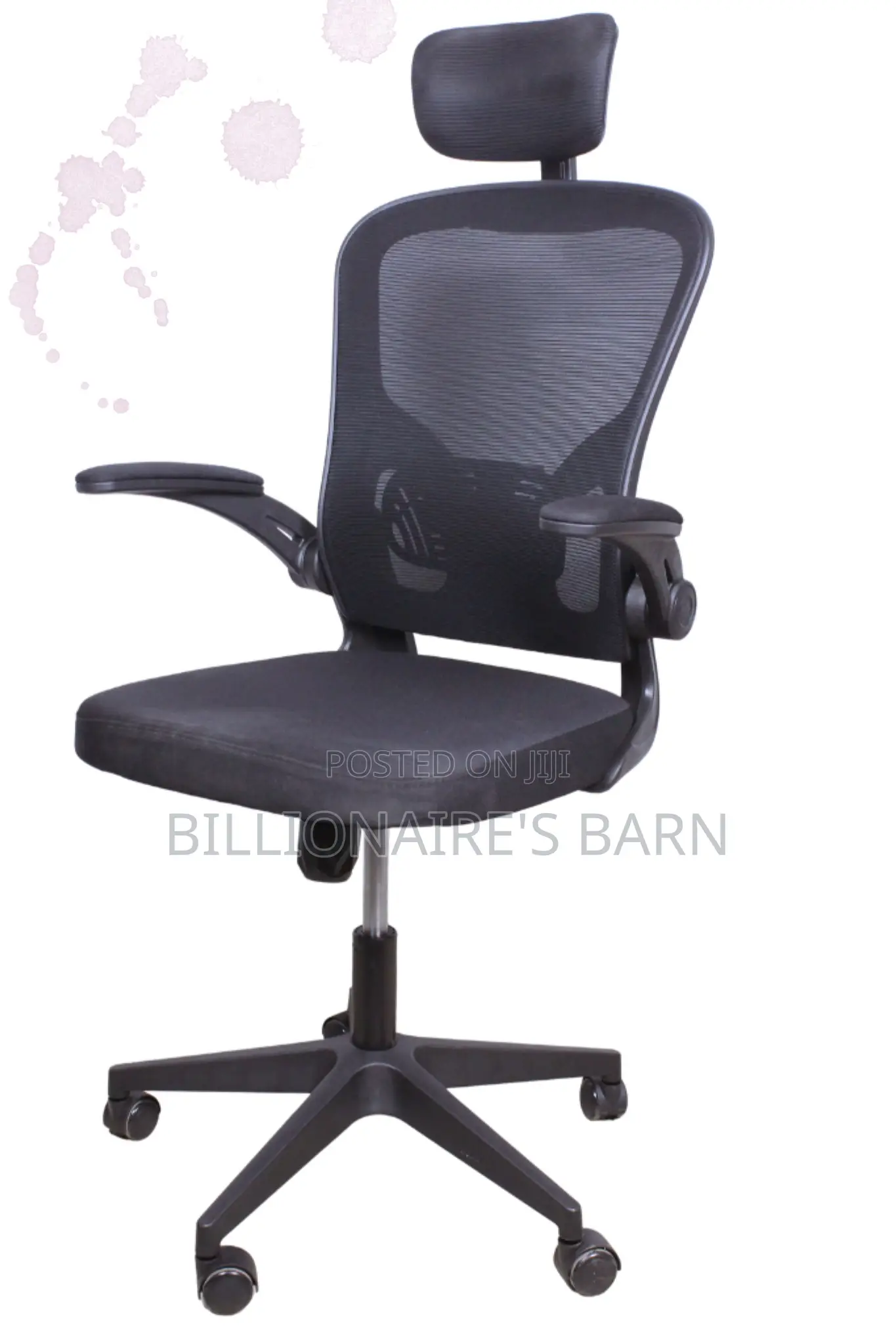 Office, Grey Mesh Back Office Chair With Headrest