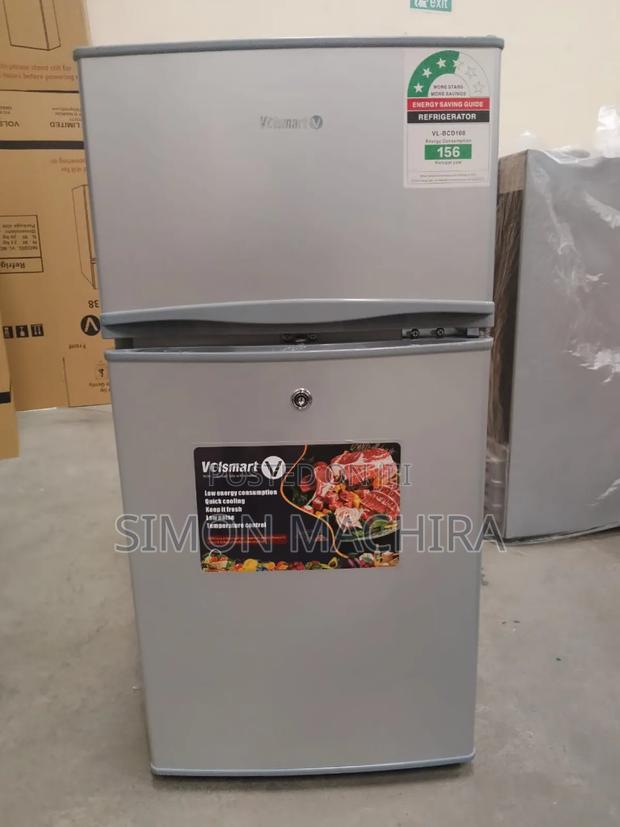 Silver Volsmart 108litres Double Door Refrigerator - main view
