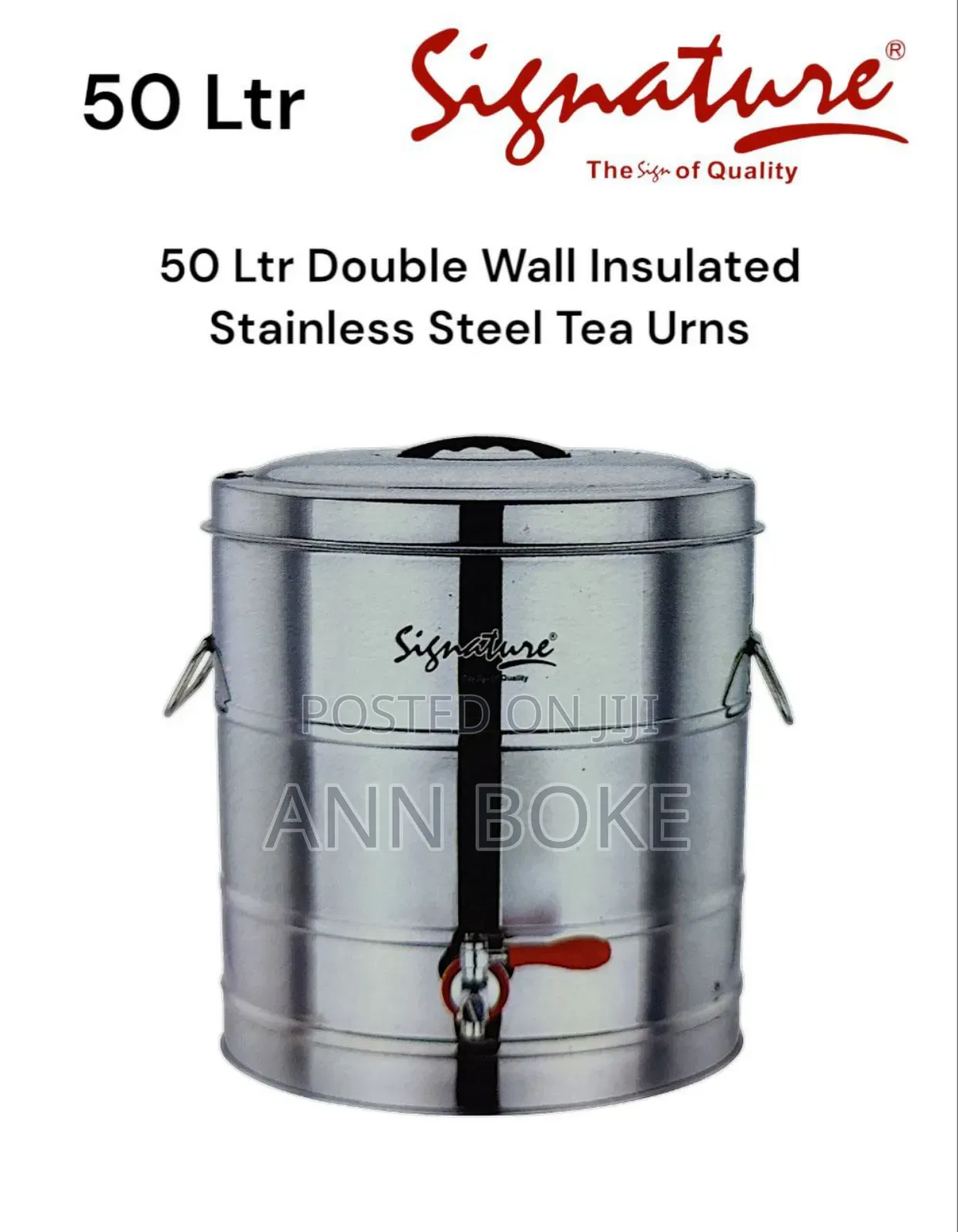 50 LTR Double Wall Insulated Stainless Steel Tea Urn
