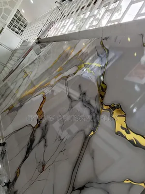 PVC Marble Sheets With Golden Accent 4ftx8ft