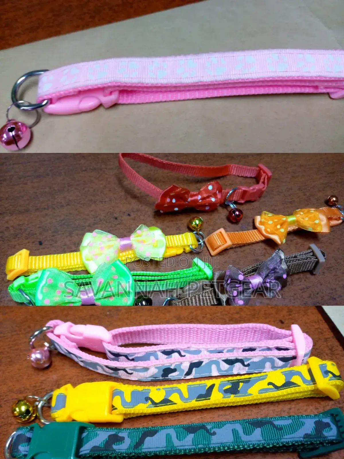 Adjustable Pet Collars for Cats, Small Dogs Bow Tie Bell