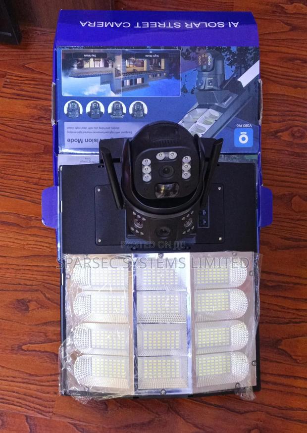 V380 Pro Dual Lens Ai Solar Camera + Lighting 2 in 1 4g