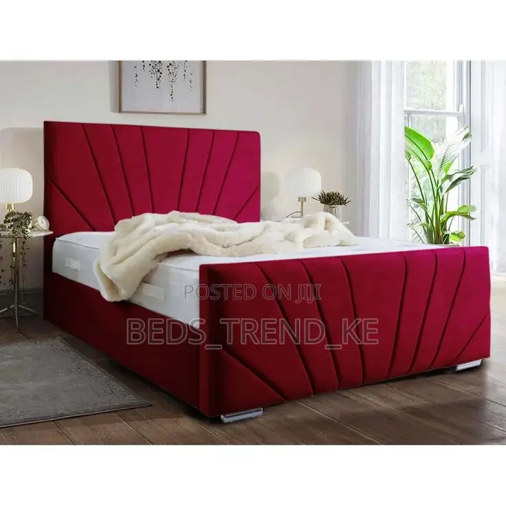 Bright Red Modern 5 by 6 Ft Bed