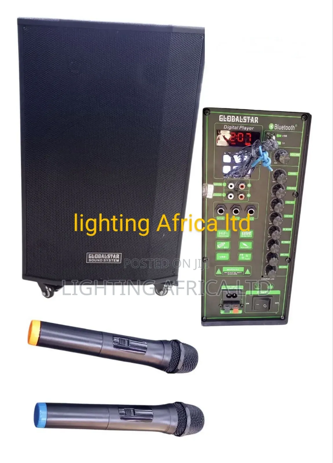 Portable Dual Microphone Rechargeable Powerful Speaker