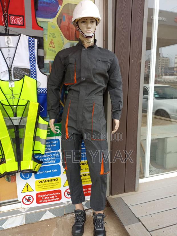 Plain Cargo Overall With Orange Decorations - main view