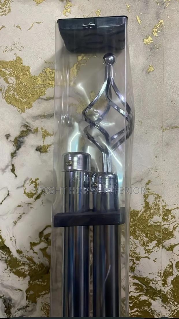 2m Double Silver Curtain Rod Available in Plenty