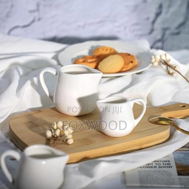 2 PCS Mini White Ceramic Milk Jug - thumbnail 3