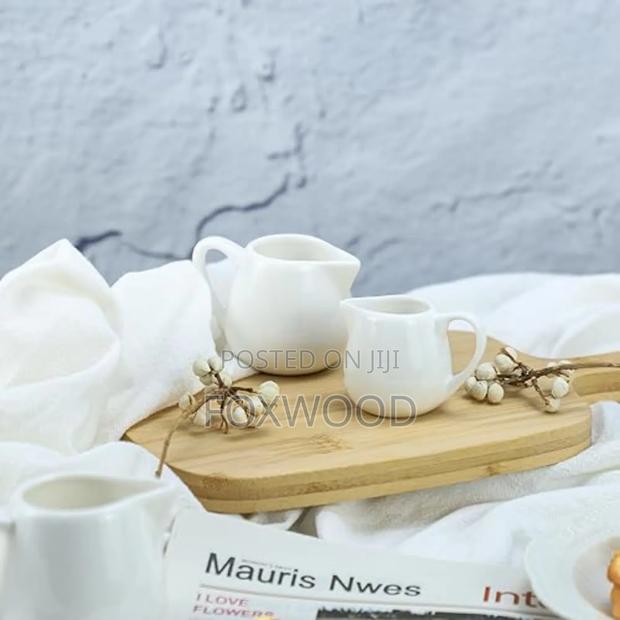 2 PCS Mini White Ceramic Milk Jug - thumbnail 4