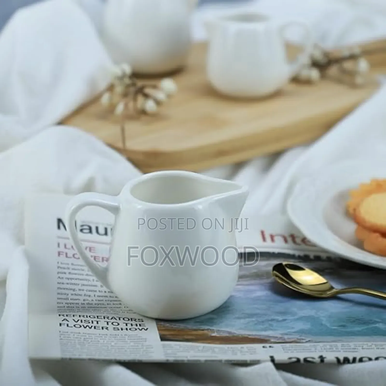 2 PCS Mini White Ceramic Milk Jug