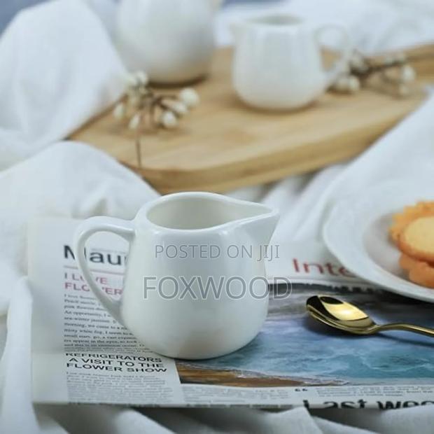 2 PCS Mini White Ceramic Milk Jug - thumbnail 5