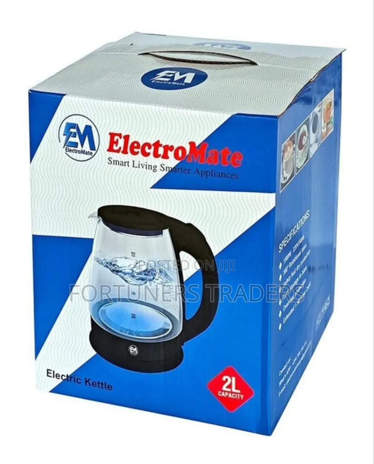 Glass Kettle 2.0ltrs Electromate Glass Kettle