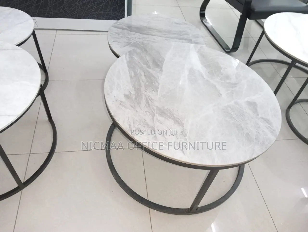Coffee Marble Modern Round Table