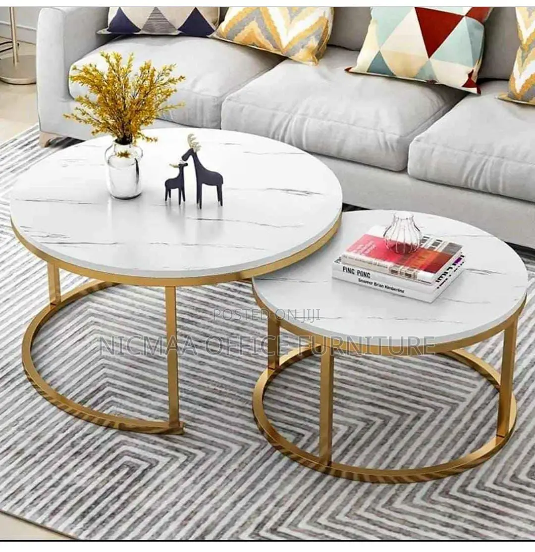 Coffee Marble Modern Round Table