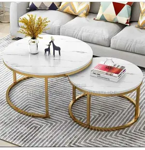 Coffee Marble Modern Round Table