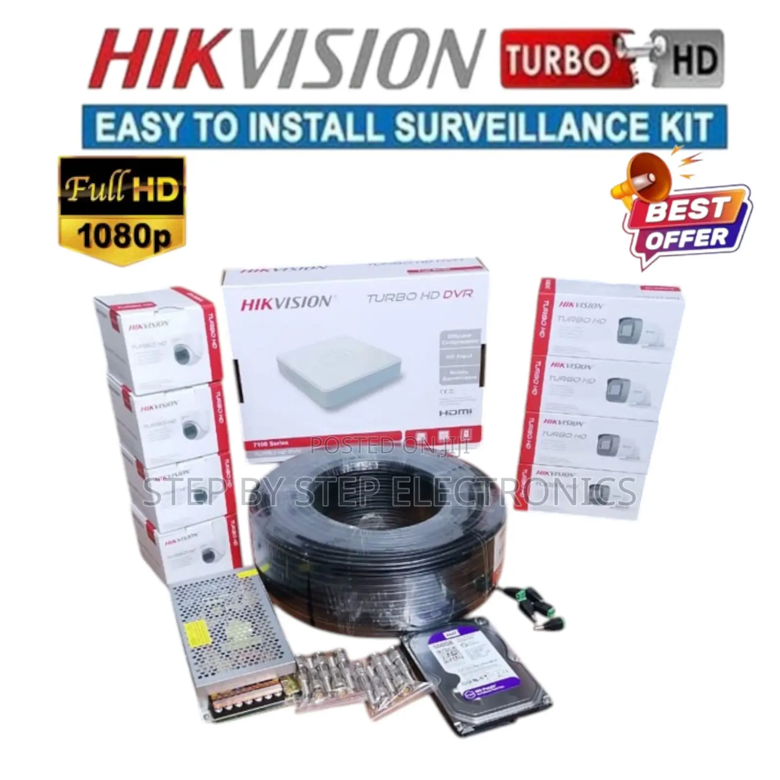8 Hikvision 1080p Full Hd 2mp CCTV Cameras Complete System Kit Package