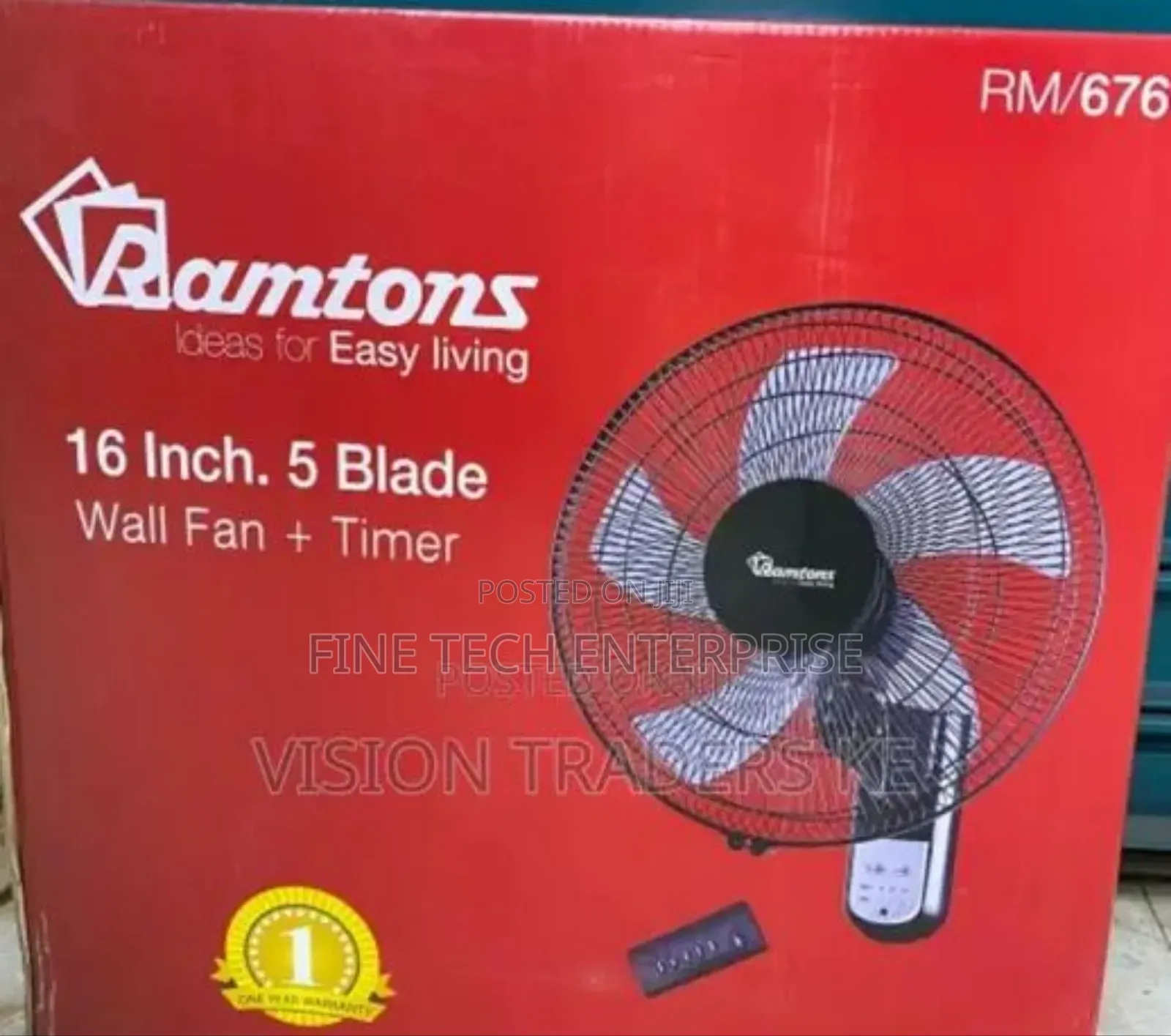 Ramtons 16 Inches Wall Fan 5 Blades