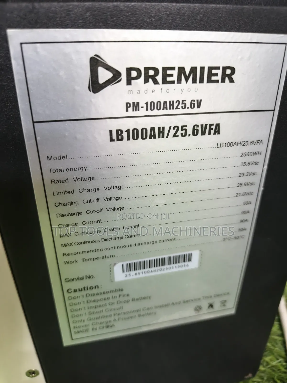 25.6v 100ah 2.5kwh Premier Lithium Battery