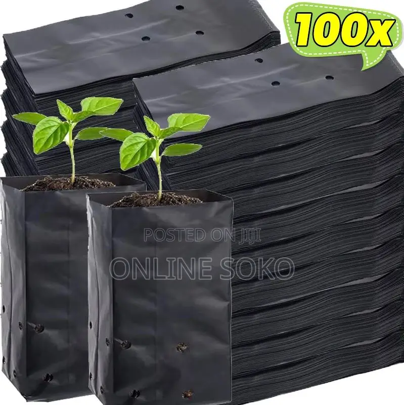 Biodegradable/Compostable Nursery Plastic Planting Seedling Bag-100 Pc