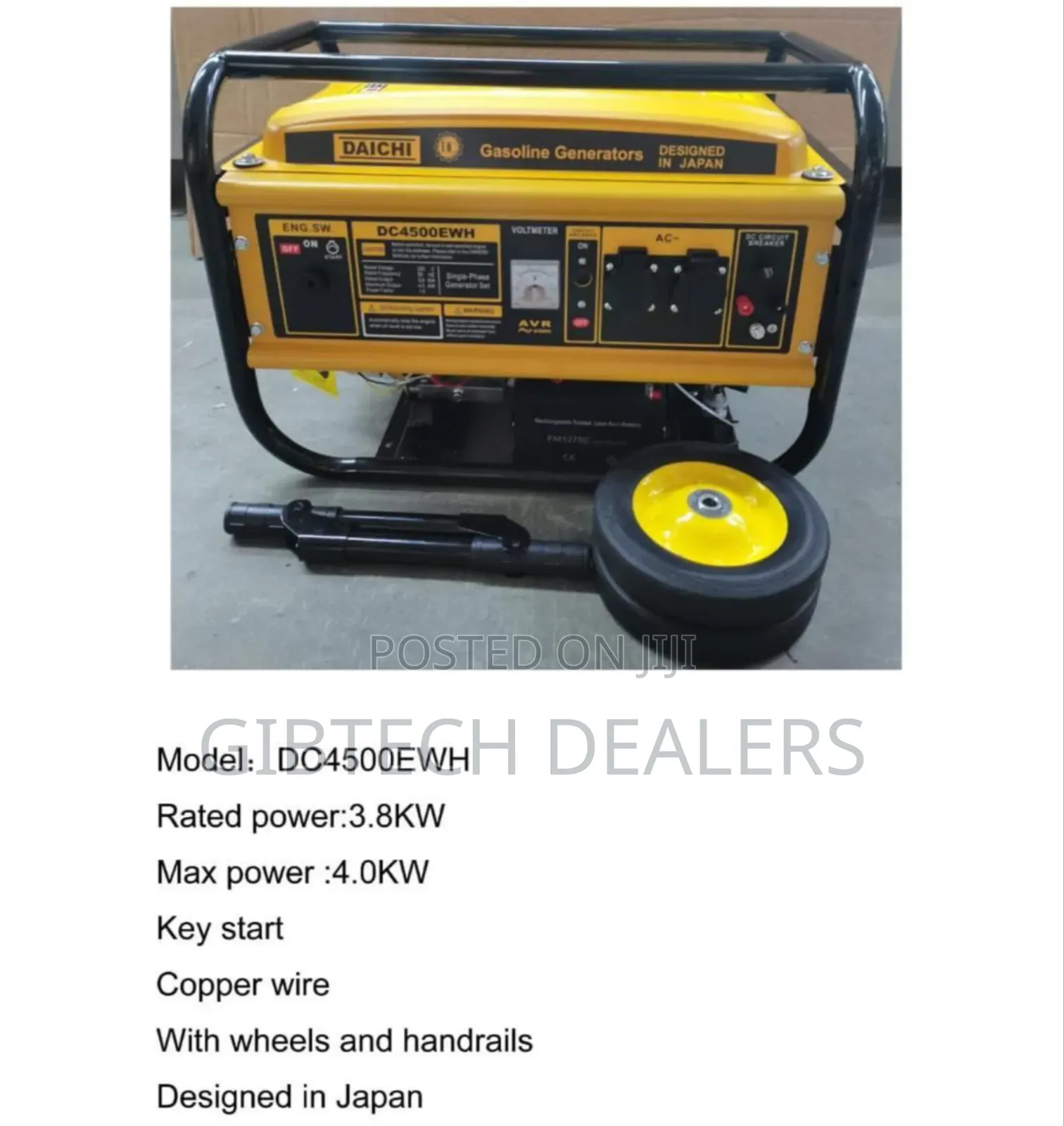 Daich Dc4500ewh Gasoline Japan Generator