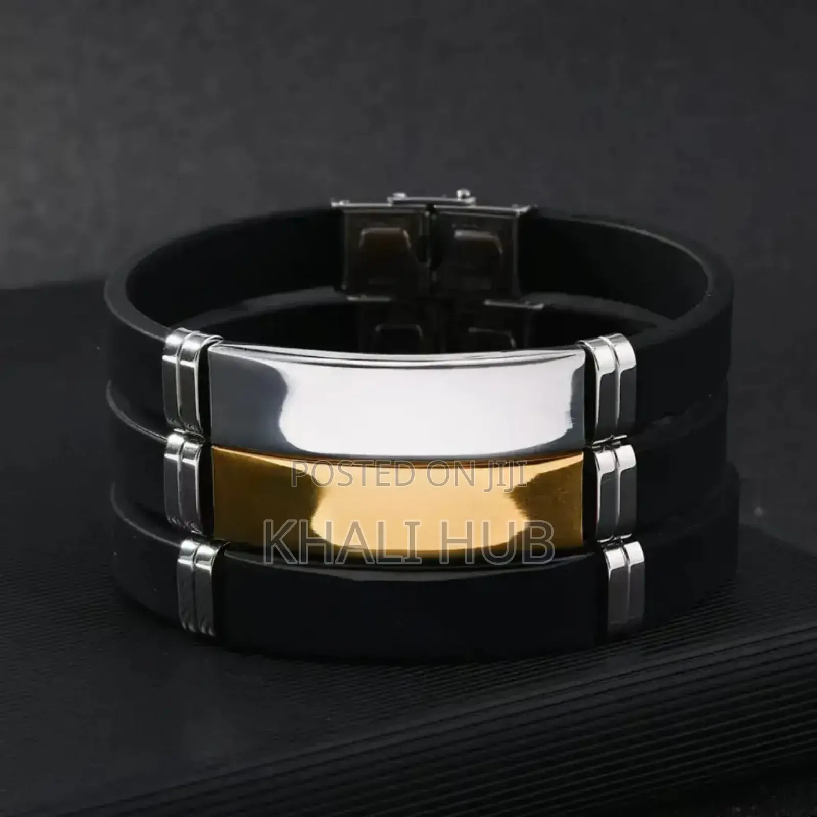 Rubber Bracelets With Stainless Steel Lock