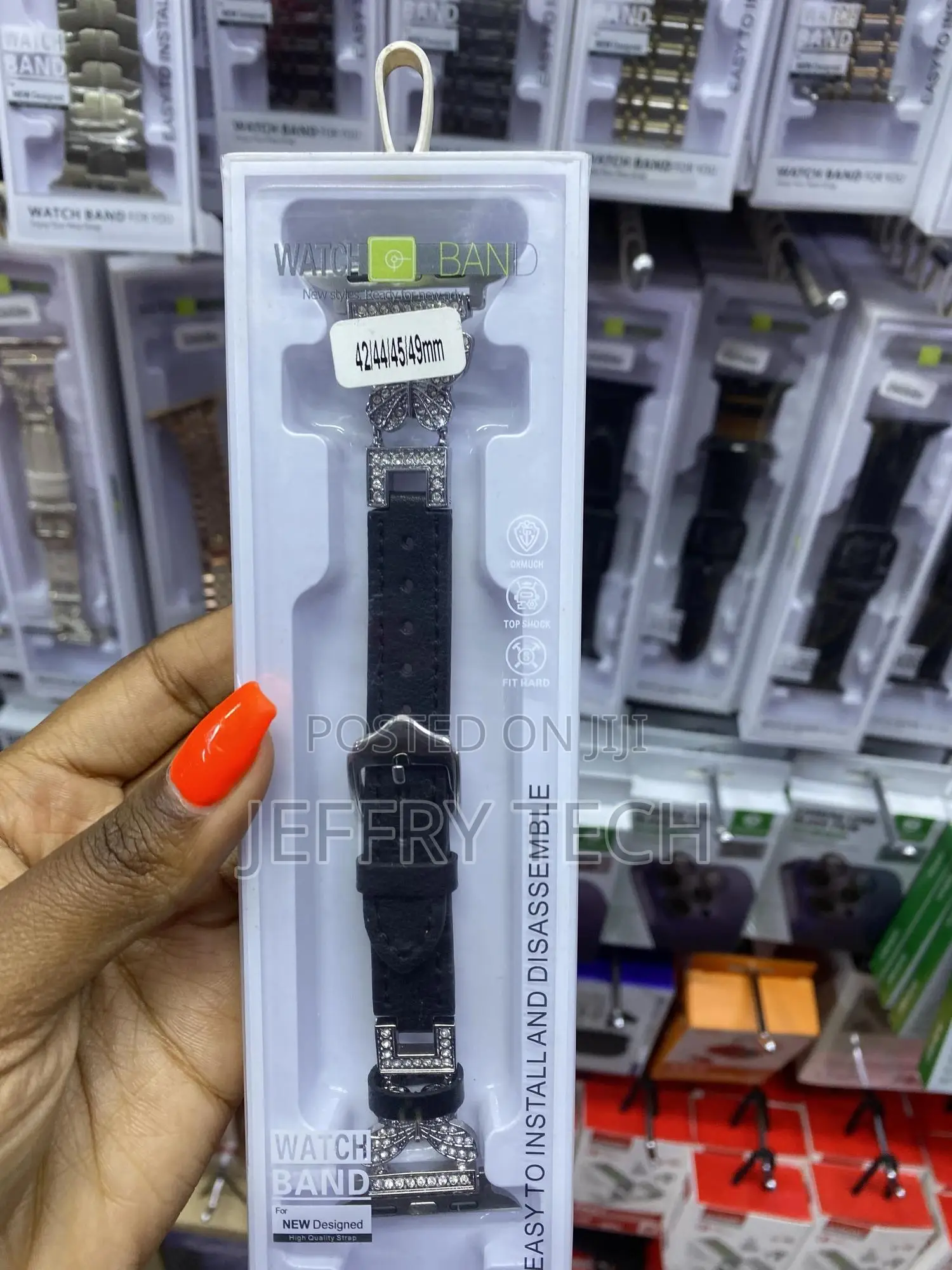 Toyou Leather Bling Apple Watch Straps for 42 44 45 49mm