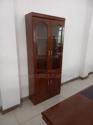 2-Door Mahogany Finish Filling Cabinet