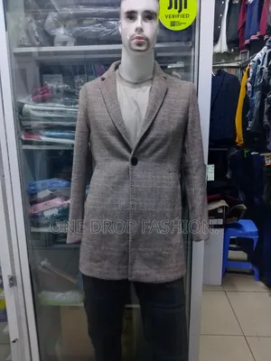 Beige-Checked Men Trench Coat